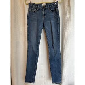 FRAME Le Skinny de Jeanne Jeans Size 27 Blue Stretch Denim Inseam 28”